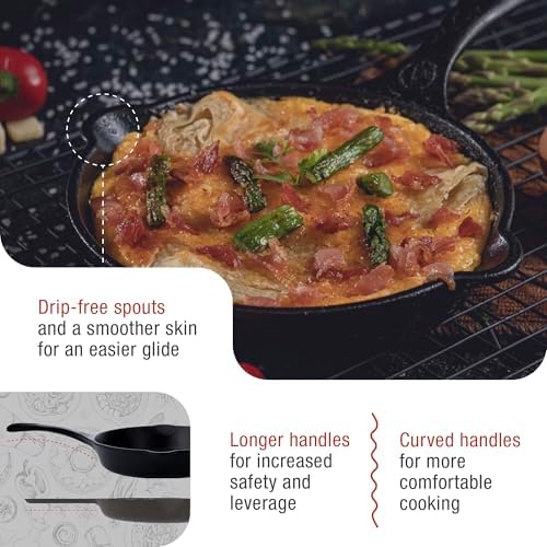Victoria 10-Inch Cast Iron Skillet, Pre-Seasoned Cast-Iron Frying Pan with Long Handle, Made in Colombia | Pan with Long Handle, Made in Colombia