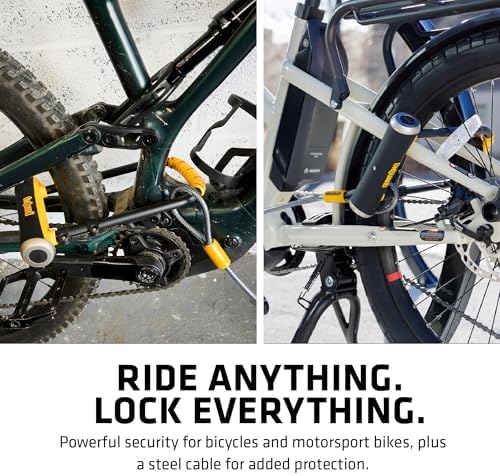 OnGuard Pitbull STD DT U-Lock with 4 ft Cable – 14 mm Hardened Steel Shackle (115 × 230 mm) – Quad Lock System for Bike Security –