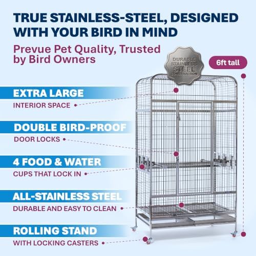 Prevue Pet Products Imperial Extra Large Stainless Steel Bird Cage