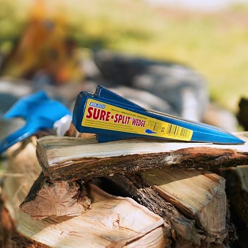 ESTWING Sure Split Wedge - 5-Pound USA Made Wood Splitting Tool with Forged Steel Construction & 1-7/8" Cutting Edge - Finish May Vary - E-5 | Made in USA, Wood Splitting Made Easy, Fin Splitting Design, Hand Sharpened, Perfect For The Outdoorsman