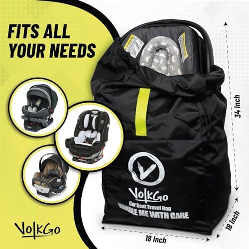 Car Seat Travel Bag For Airplane with Carrying Handle Straps, Gate Check Bag, Car Seat Bags for Air Travel Carseat Travel Cover, Carseat Travel Bag Cover for Airplane Travel