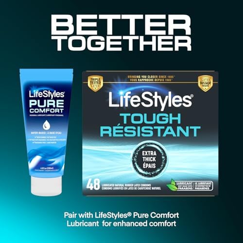 Lifestyles Tough Natural Rubber and Lubricated Latex Condoms Value Pack, 48 Count