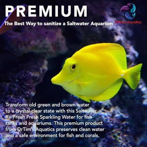 Dr. Tim’s Aquatics Saltwater RE-Fresh for Natural Fresh Sparkling Water – For Fish Tanks, Aquariums – Reduces Organics, Preserves Clean Waters