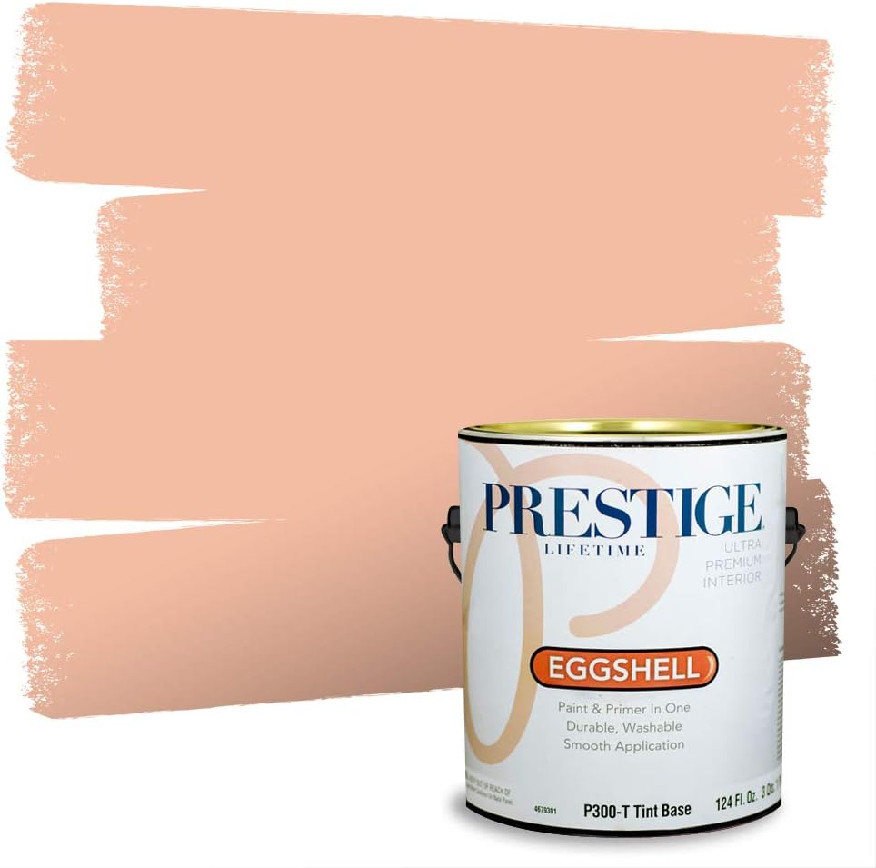 PRESTIGE Paints Exterior Paint and Primer In One, 1-Gallon, Semi-Gloss, Comparable Match of Sherwin Williams* Captivating Cream*