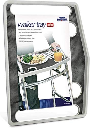 North American Wellness Walker Tray with Non-Slip Grip Mat