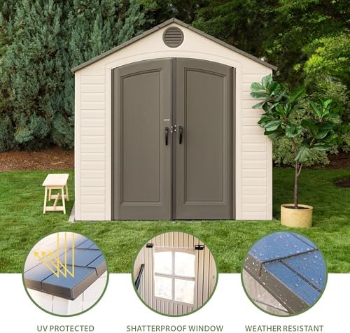Lifetime 6402 Outdoor Storage Shed, 8 by 12.5 Feet; 2 windows