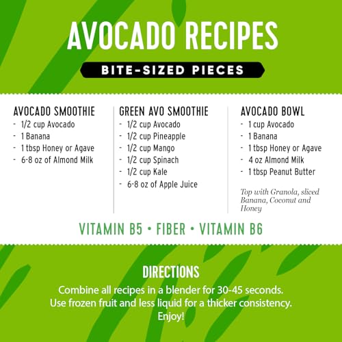 Pitaya Foods - Frozen Organic Avocado Bite-Sized Pieces, Pre-Packaged Frozen Fruit, No Added Sugar or Preservatives, Good Source of Vitamin B5 & B6