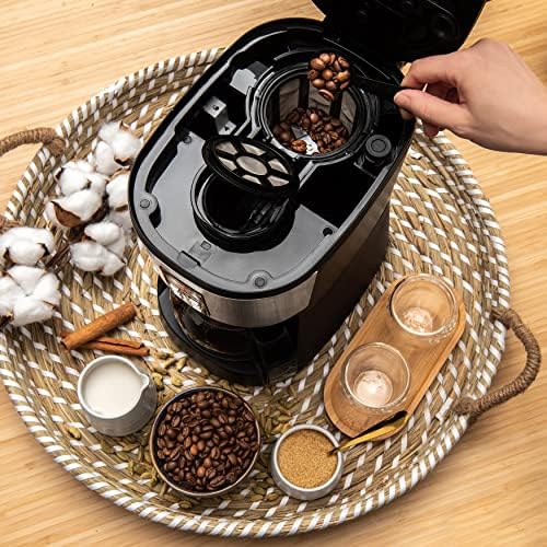 Mixpresso 5-Cup Drip Coffee Maker, Automatic Brew Coffee Pot Machine with Built-In Burr Coffee Grinder