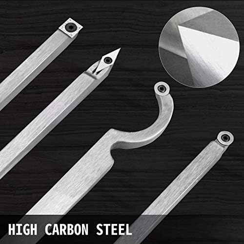 VEVOR Wood Turning Tools 4PC Set, Carbide Lathe Tools with Diamond, Round, Square Cutters, Comfortable Grip Handles for DIY Hobbyists