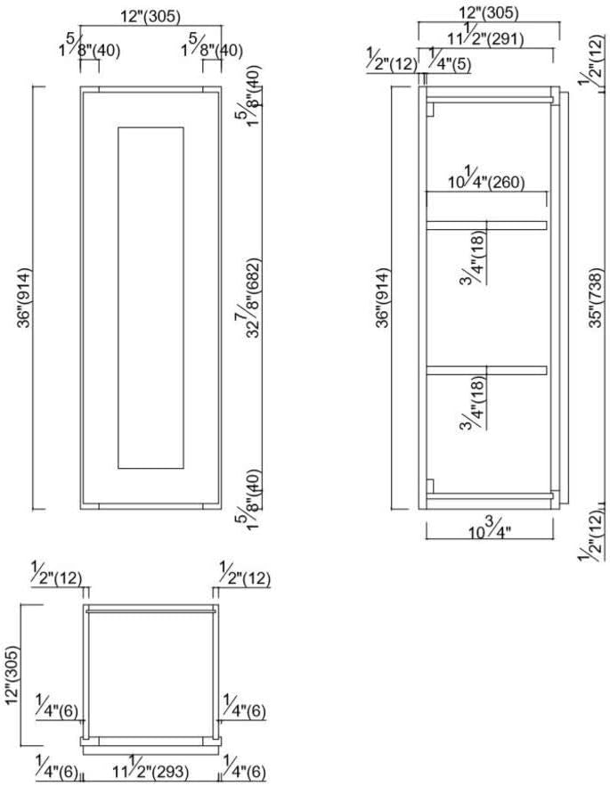 Design House Brookings Kitchen Wall Cabinet, 12", White | Adjustable Shelves, Adjustable Hinges, Wall Mount, Contemporary/Modern, Wood, Kitchen, 561530