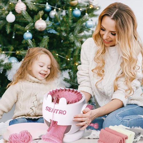 FYGAIN SENTRO Knitting Machine 40 Needles, Automatic Circular Knitting Crochet Machine for Kids/Adults