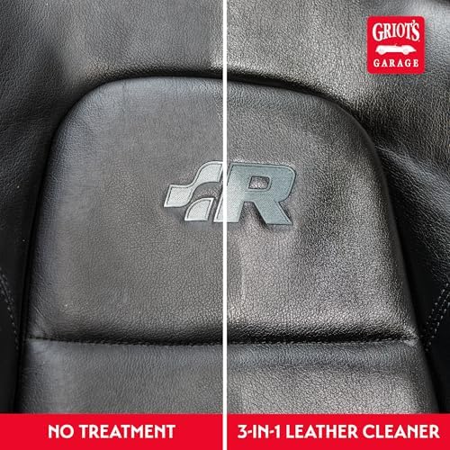 Griot's Garage Leather 3-in-1, Leather Cleaner and Conditioner for Car Leather Seat Upholstery, Sofa, Jacket, Shoes, and More, Cleans, Conditions