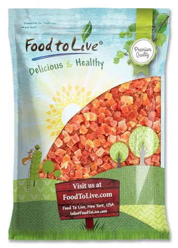 Food to Live Dried Diced Papaya, 10 Pounds Kosher, Vegan, Sweetened, Unsulfured, Bulk