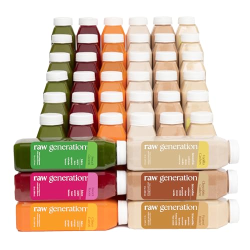 Raw Generation 3-Day Protein Juice and Smoothie Cleanse, 18-Bottle Pack | Plant-based lean muscle support, workout nutrition, 38g daily protein, steady energy, cravings support & easy reset routine