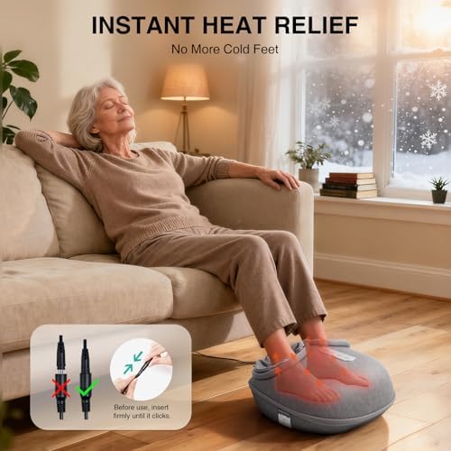 Medcursor Foot Massager with Heat - Shiatsu Feet Massage Machine Delivers Relief for Tired Muscles & Plantar, Deep Kneading Therapy