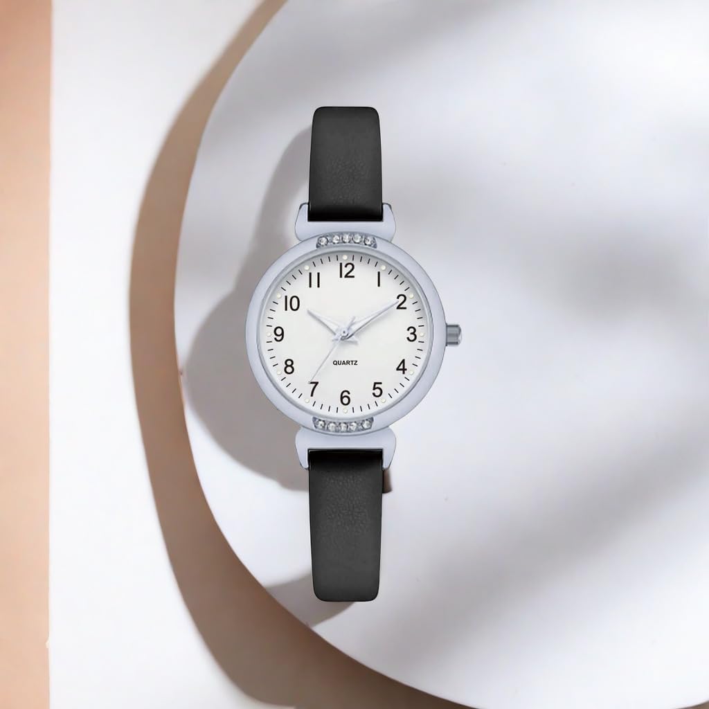 NUOVO Women's Silicone Sports Watch - Crystal Accented Leather Strap Analog Display