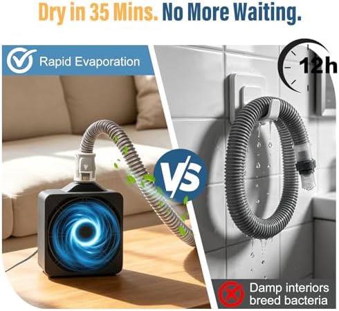 9 Pack CPAP Cleaning Kit for Hose & Mask, with Speed Control Hose Dryer, Collapsible Wash Basin & Hose Hanger, 7ft Cleaning Brush, CPAP Cleaning Supplies with Storage Bag, for 22mm & 15mm Tube