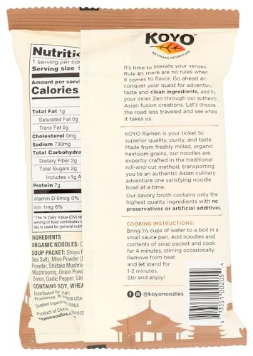Koyo Dry Ramen - Mushroom - 2 oz - case of 12 - Vegan
