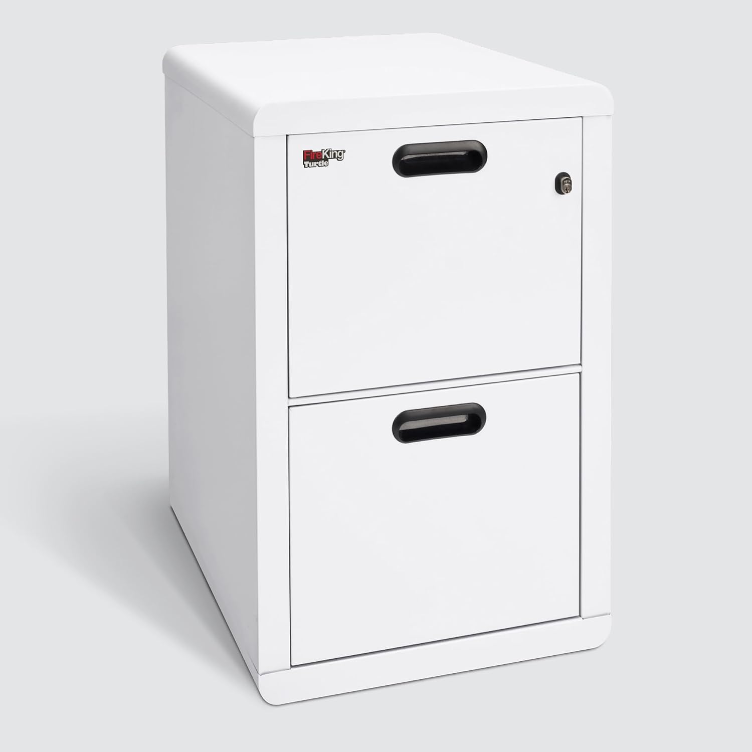 FireKing Turtle Vertical 2 Drawer Fire Rated File Cabinet, Black | 1 Hour Fire Rated Filing Cabinet - UL Class 350 - Water Resistant - Key Lock - Made in USA