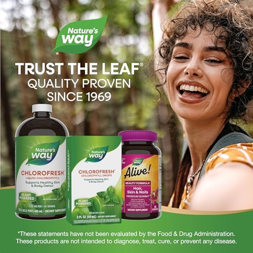 Nature's Way Chlorofresh Chlorophyll Drops, Mint Flavored, 2 Fl Oz | Supports Detox Pathways*, Liquid Chlorophyllin Copper Complex