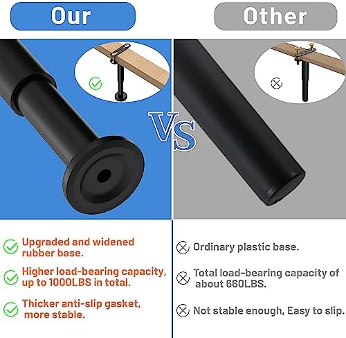 Wlrrcwdttc 4 Pcs Adjustable Height Bed Support Legs 7.08-12.6 inch, Bed Frame Center Support Legs for Bed Frame/Bed Center Slat/Furniture