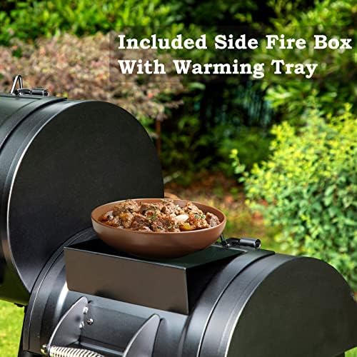 Sophia & William Vertical Offset Charcoal Smoker 961 SQ.IN. Cooking Area | Extra Large Heavy-Duty Outdoor BBQ Gill Offset Smoker with Warming Tray, Push-out Ash Tray for Outdoor Cooking, Black