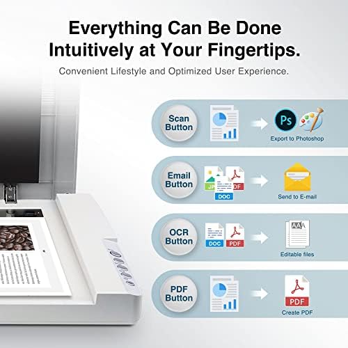 Plustek OS1180 - Flat Scanner for Graphics and Documents in A3 Format, Design Suitable for Libraries
