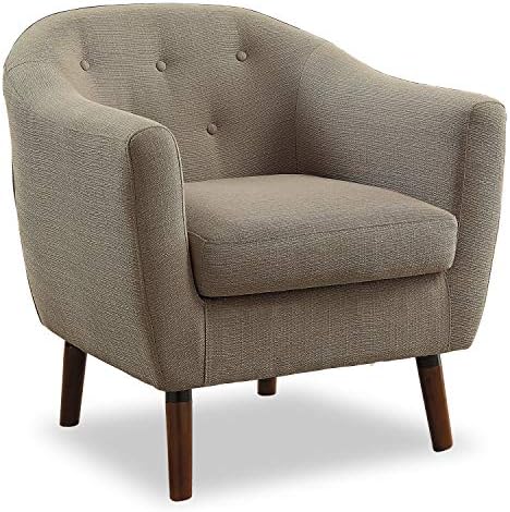 Homelegance Lucille Modern Accent Chair, Upholstered Reading Chair with Button-Tufted Back, Sloped Arms, Removable Seat Cushion Cover and Espresso Wood Legs, for Living Room, Bedroom or Office, Blue