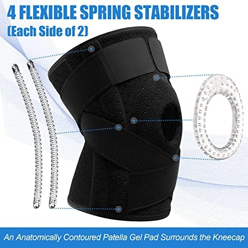 NEENCA Knee Brace for Knee Pain, Adjustable Knee Support with Patella Gel Pad & Side Spring Stabilizers, Knee Wrap for Arthritis, Meniscus Tear, ACL