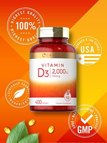 Carlyle Vitamin D3 2000IU Softgels | 400 Count | 50 mcg