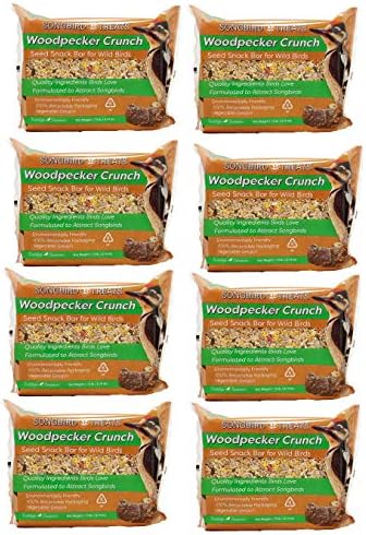Wildlife Sciences Songbird Treats Seed Bars | 8 Pack of 2 lb Bird Seed Cakes for Wild Birds (Wild Bird Buffet)