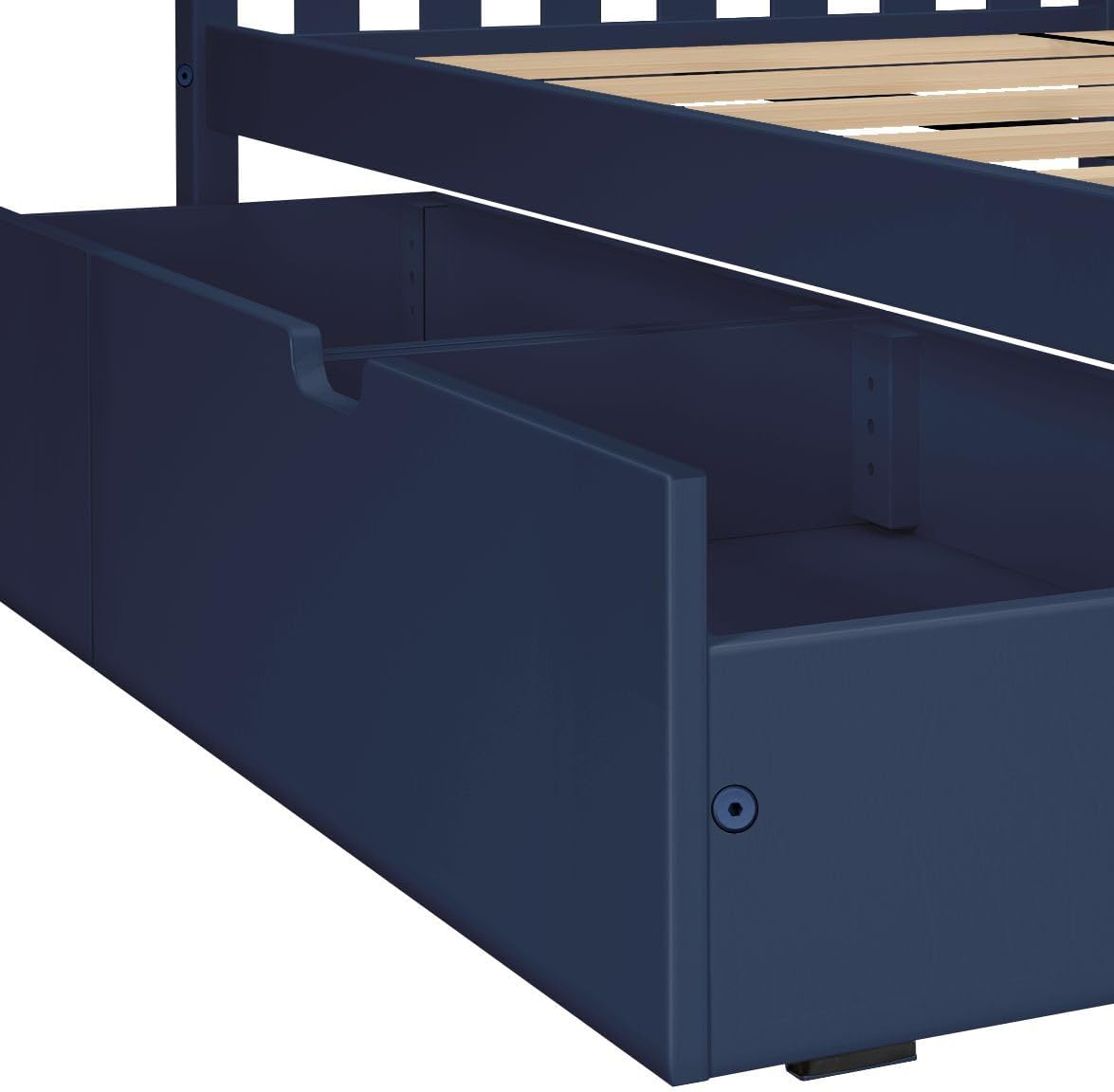 Max & Lily Bunk Bed Twin over Twin, Solid Wood Bunk Bed Frame with Ladder for Kids, 14" Safety Guardrails, Easy Assembly, No Box Spring Needed, White