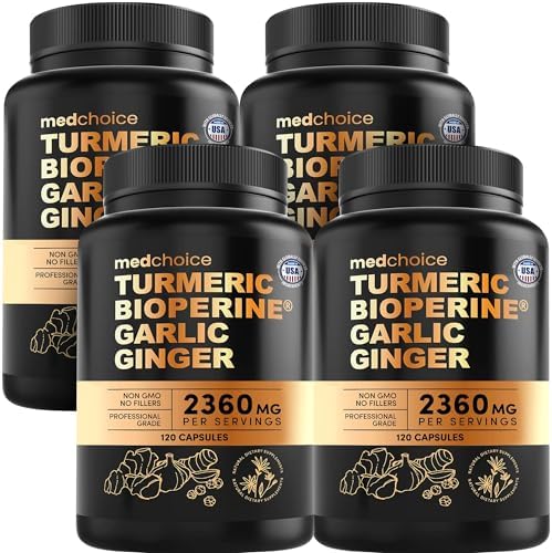 MEDCHOICE 4-in-1 Turmeric Joint Support with Garlic & BioPerine, 120ct