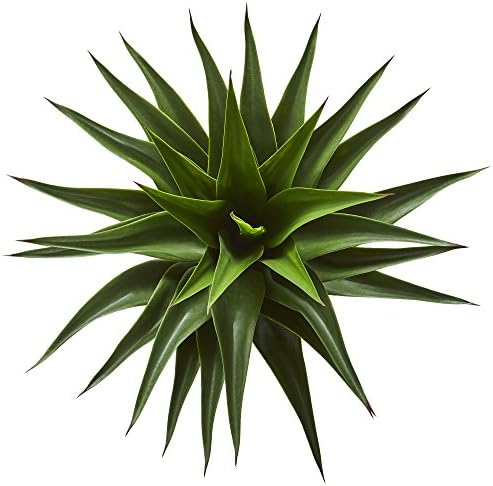 Nearly Natural 28” Agave Artificial Plant, Green | Thick Dark Green Leaves, Realistic Texture Trunk, Nursery Pot Included