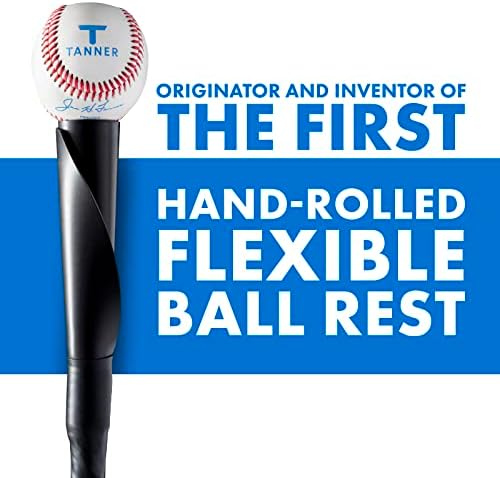 Tanner Tee The Original Batting Tee – Adjustable Pro Hitting Tee for Baseball & Softball, Steel Shaft, Composite Base, Hand-Rolled Rubber Top