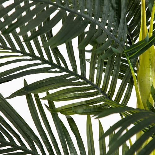 Nearly Natural 4 ft Artificial Golden Cane Palm Tree with Nursery Pot | Double-Stalk, Lush Realistic Foliage, Indoor Faux Palm Plant, Living Room Decor, Perfect Tropical Decoration