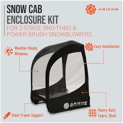 Ariens Snow Cab Enclosure Kit for 2-Stage Snowblowers, Fits SNO-THRO and Power Brush Models, Weatherproof Cover with Steel Frame for Winter Protection