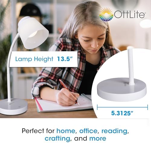 OttLite Clarify LED Desk Lamp, White