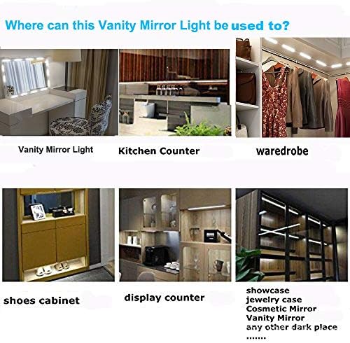 Led Vanity Mirror Lights, Hollywood Style Vanity Make Up Light, 10ft Ultra Bright White LED, Dimmable Touch Control Lights Strip