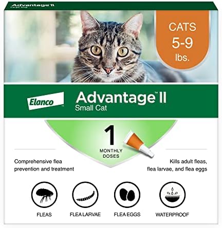 Advantage II Small Cat Vet-Recommended Flea Treatment & Prevention | Cats 5-9 lbs. | 6-Month Supply
