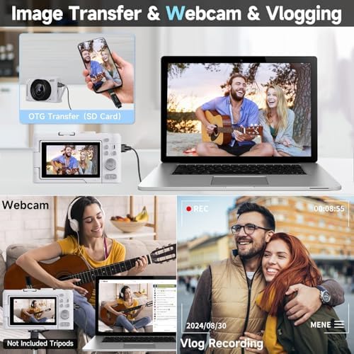 4K Digital Camera for Photography, 3" 180° Flip Screen with 64GB Card | 50MP Vlogging Camera, 4K Video Recording, 18X Digital Zoom, Built-In Flash, Compact Travel Size, Great For Teens & Beginner