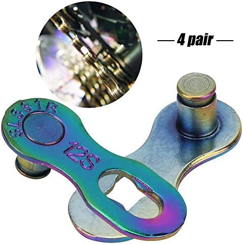 RiToEasysports 4Pair Chain Connector,Steel 12 Speed Chain Missing Link Connector Parts Cycling Accessory for Mountain Bike and Road Bike Chain