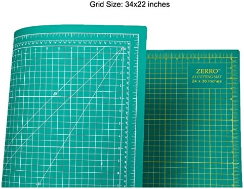 ZERRO Self Healing Cutting Mat 24" x 36", Double Sided & Non-Slip | Professional 5-Ply Rotary Mat for Scrapbooking, Fabric, Quilting, Sewing, Crafts (A1)