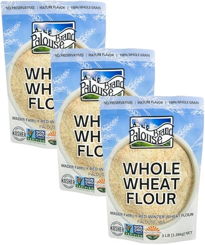 Palouse Brand Certified Glyphosate Residue Free Whole Wheat Flour | 9 LBS | Non-GMO | Unbleached | Stone Ground | Certified Kosher Parve | USA Grown