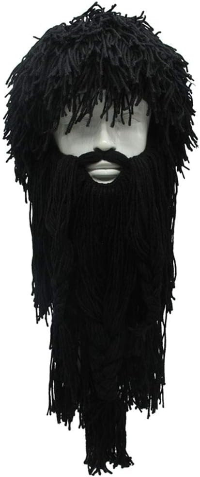 Creative Barbarian Knit Beard Hat Funny Knit Cap Wig Beanie Hats