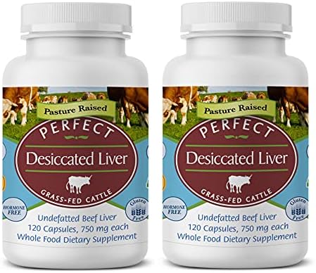Perfect Supplements – Perfect Desiccated Liver – 120 Capsules - Undefatted Beef Liver – Natural Source of Protein, Iron, Vitamins A & B
