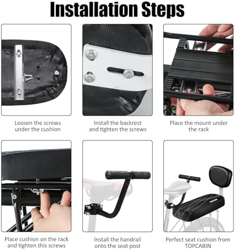 TOPCABIN Bicycle Manned Cushion Mountain Bike Back Shelf Seat Cushion Manned Comfortable Saddle Children Back Seat