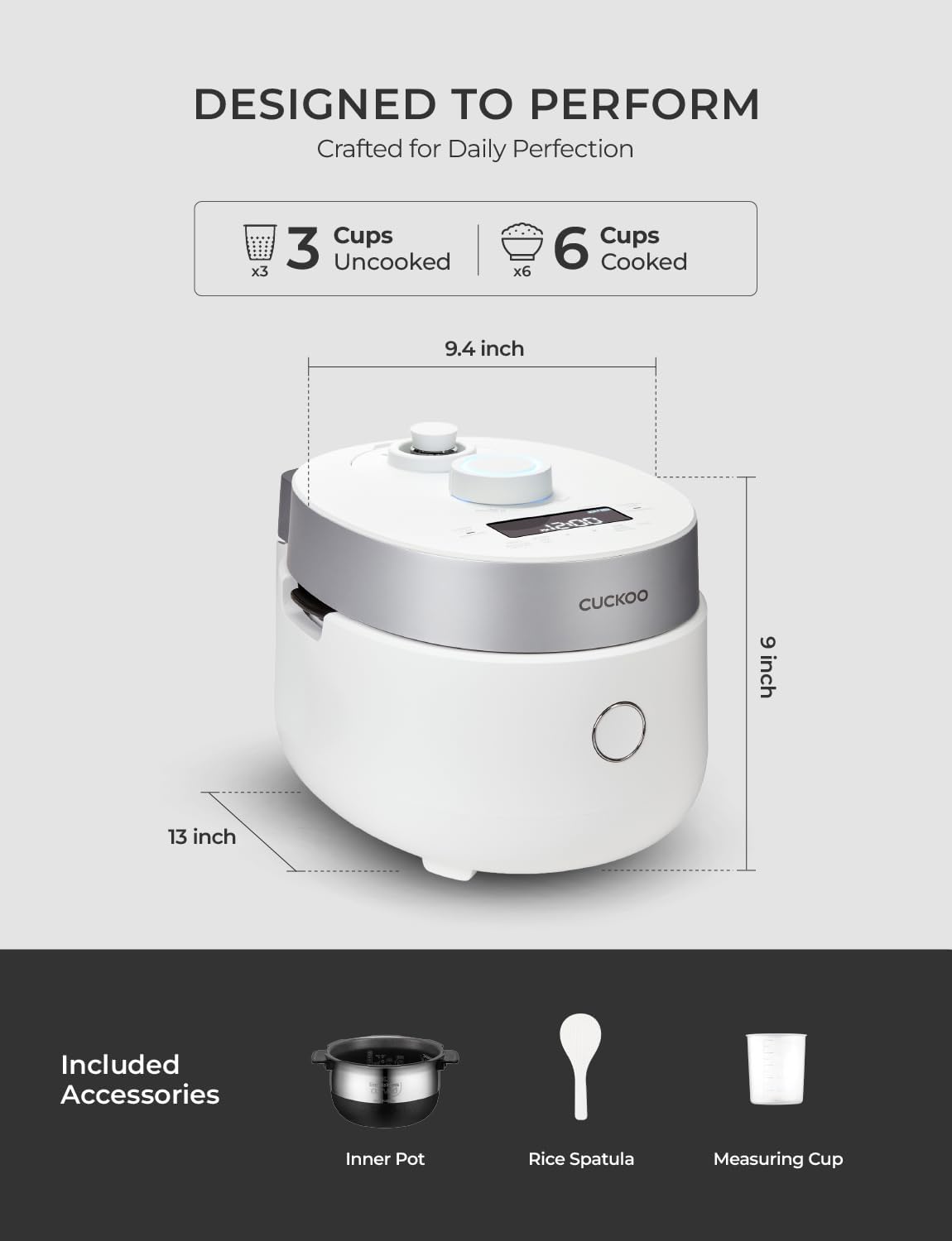CUCKOO Twin Pressure Induction Rice Cooker, 20-Cup Cooked, CRP-LHTR1009FW