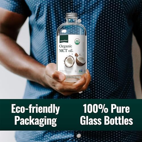 Natural Force Organic Pure C8 + Organic Full Spectrum MCT Oil – USDA Organic, Non GMO, 100% Pure Coconut MCTs – Keto, Paleo, Vegan