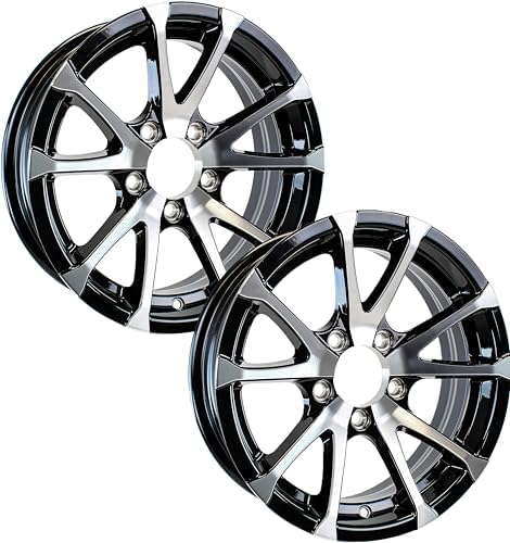 eCustomrim 2-Pack Aluminum Trailer Wheel 13X5 5 Lug T07 V-Spoke Black Rim | 13 X 5 Rim, 5 Lug on 4.5 Inch Bolt Pattern, 3.19 Inch Center Bore